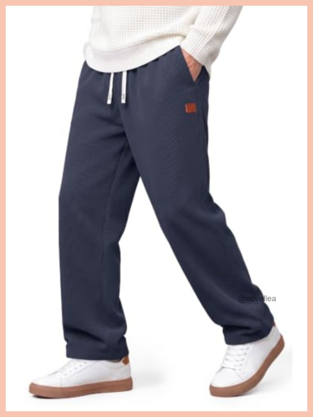 Mens Corduroy Sweatpants Elastic Waist Drawstring Wide Leg Pants